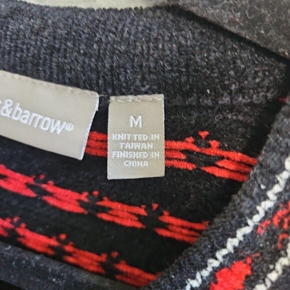 Croft &barrow Cardigan Sweater Christmas Sz Med black red soft - Picture 4 of 10